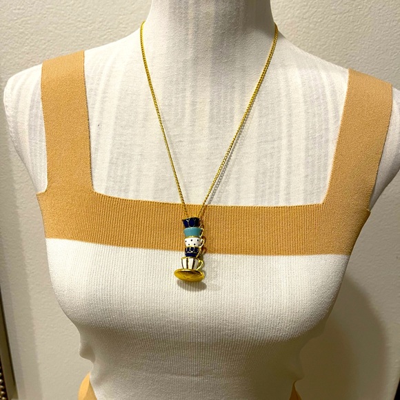 Custom teacup charm gold necklace. Tiny colorful coffee cup. Unique style. - Picture 4 of 6